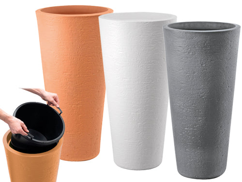 VASO IN RESINA TIRSO PLUS TERRACOTTA DIAMETRO 40XH78 CM
