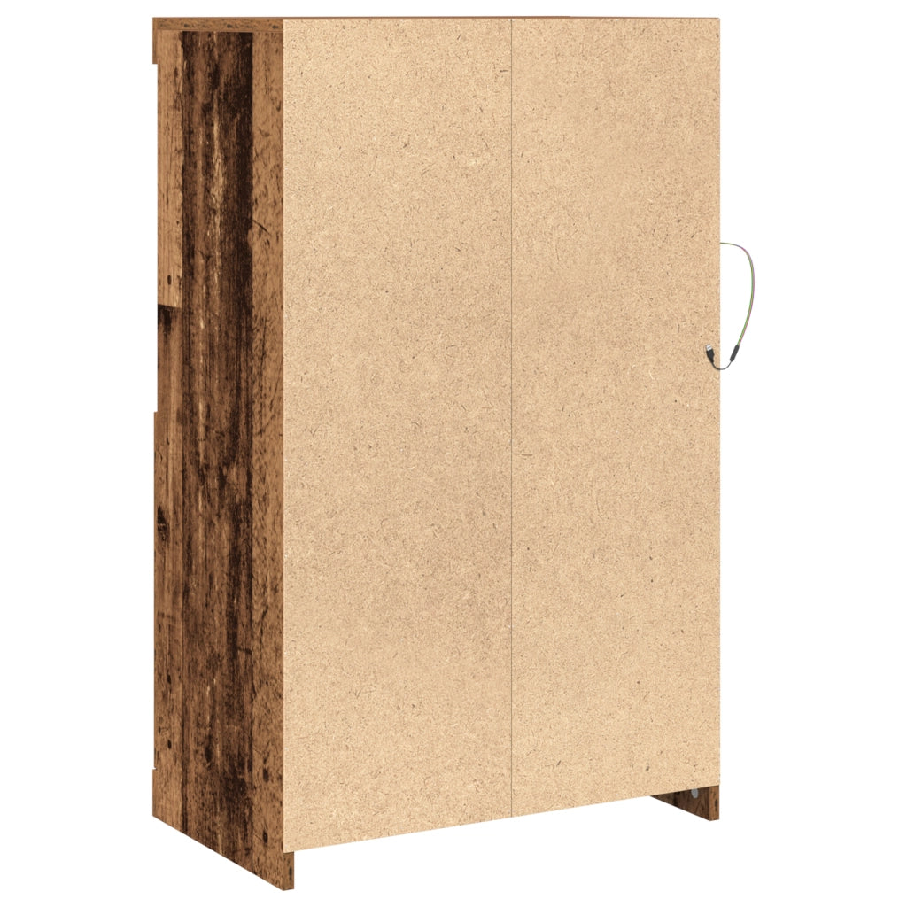 Mobile con luci LED Legno Vecchio 60,5x37x100 cm