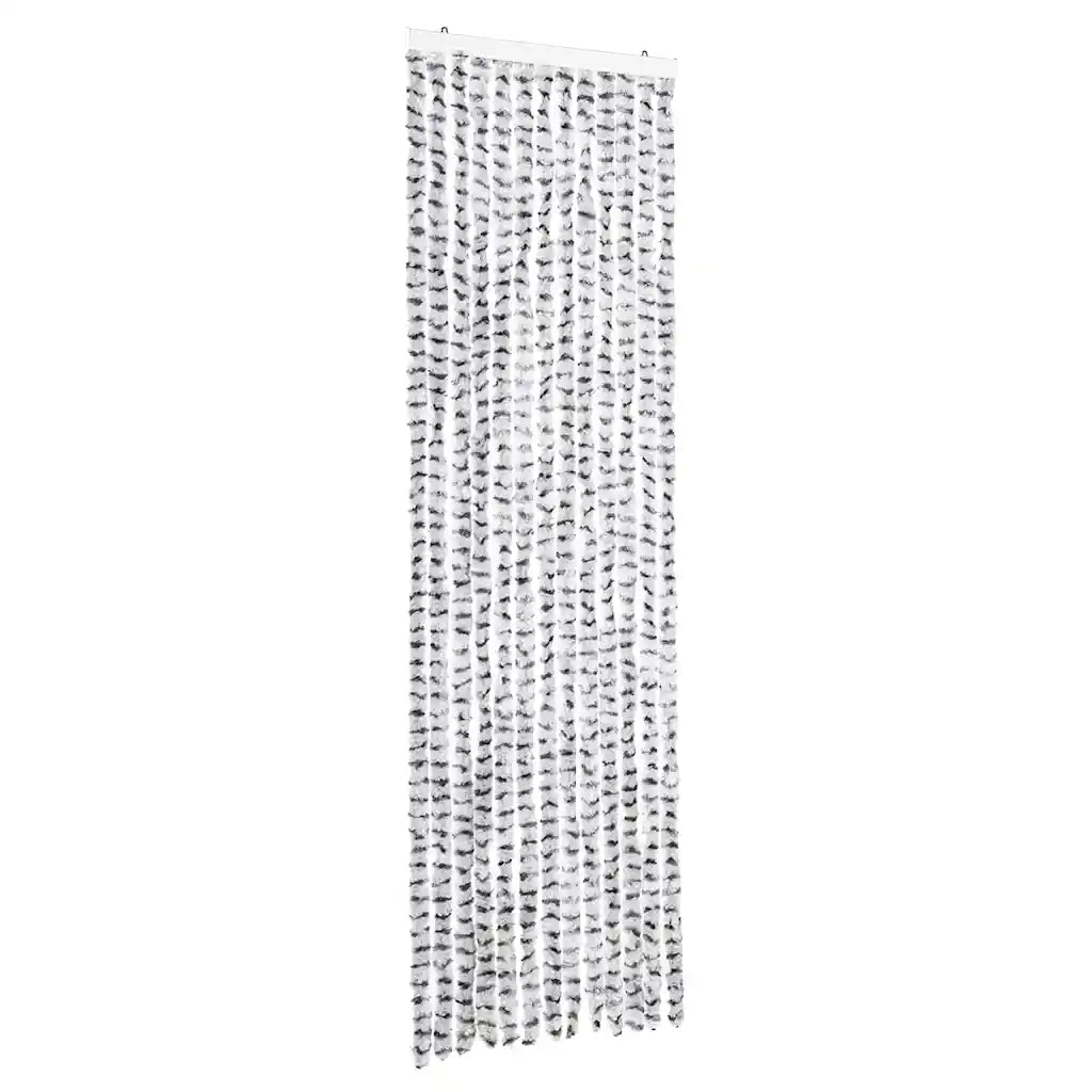 Tenda Antimosche Grigio Chiaro e Grigio Scuro 56x200cm Ciniglia CFW9260702