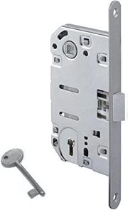Serratura medium per porta scorrevole 50x8 mm cromo satinato