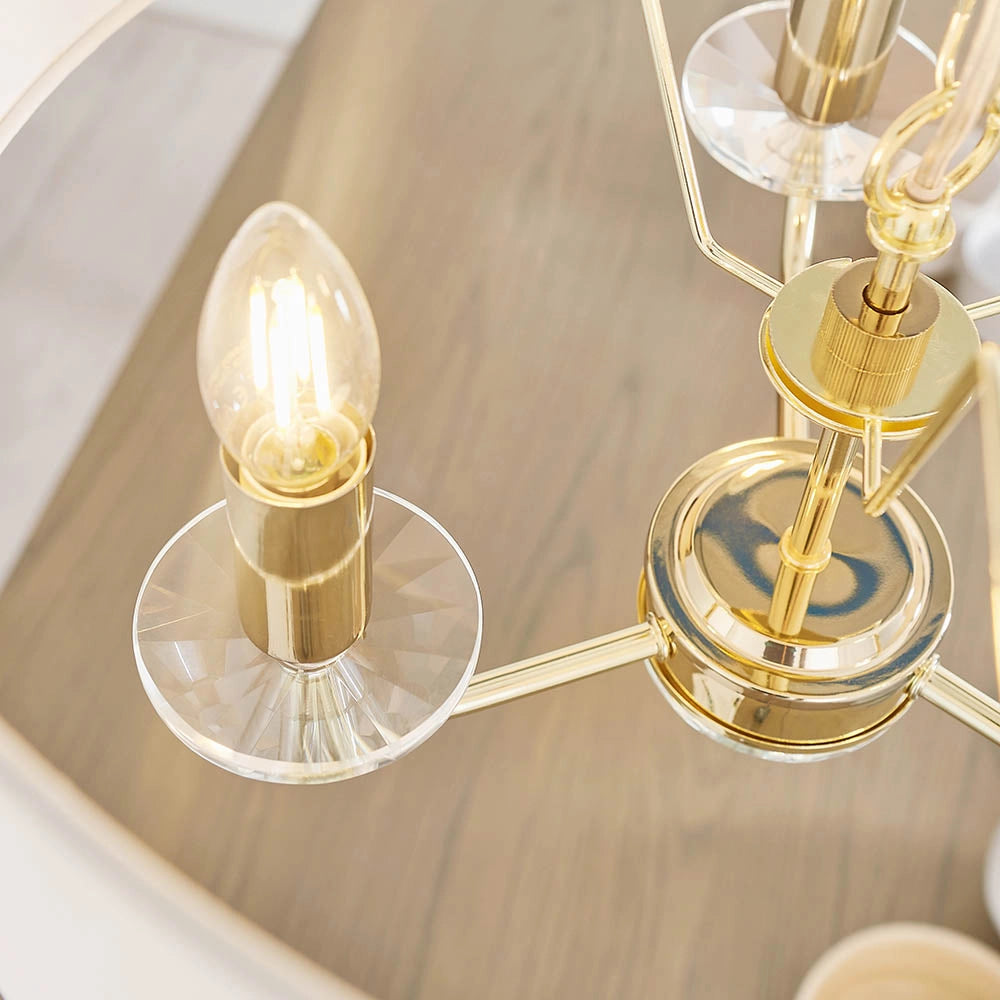 Lampadario a sospensione 3 luci ottone E14 Endon Nixon