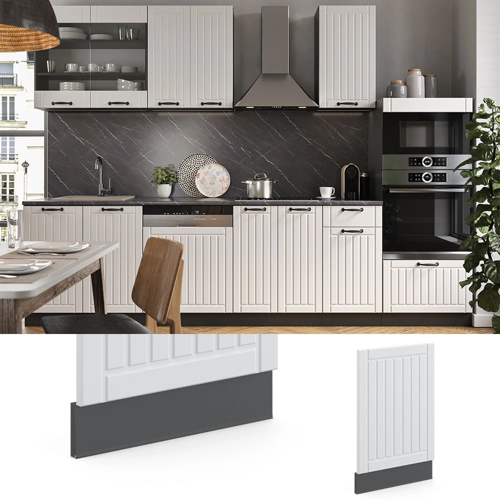 Pannello frontale Fame-Line Bianco rustico/Antracite 45 cm senza piano di lavoro Vicco