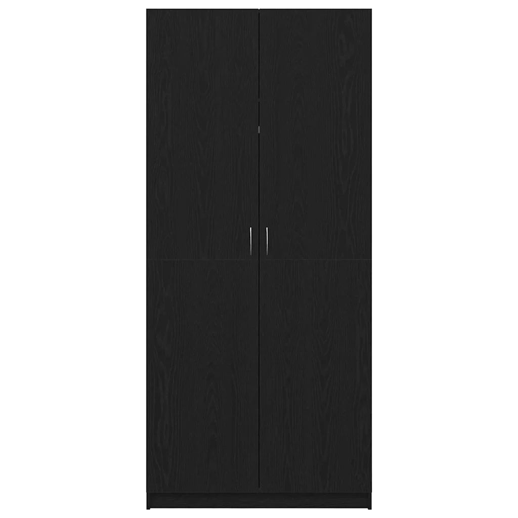 Armadio moderno in stile contemporaneo 90 x 52 x 200 cm pratico ed elegante realizzato in legno composito di rovere nero 02_0051864