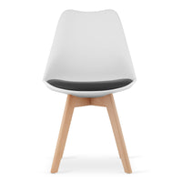 Sedia VALORA RIXK nera e bianca con gambe naturali x 4