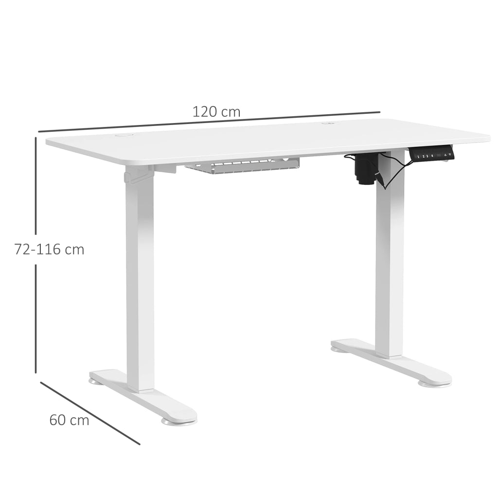 Scrivania in Legno ¨C Zephmum ¨C Bianco 120x60x72-116cm