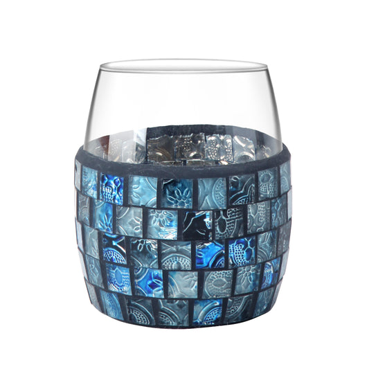 Bicchiere serie crystal in vetro mosaico blu