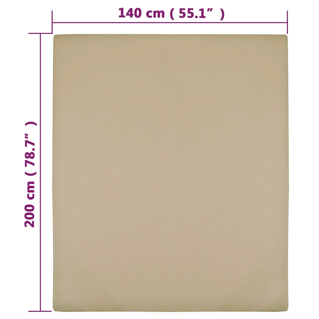 Lenzuolo con Angoli Jersey Tortora 140x200 cm Cotone 136224