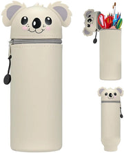 Etui per bambini, borsa 2-in-1 in silicone morbido, contenitore in piedi, contenitore per penne, contenitore per ufficio, contenitore cartoon, contenitore per contenitore (koala)