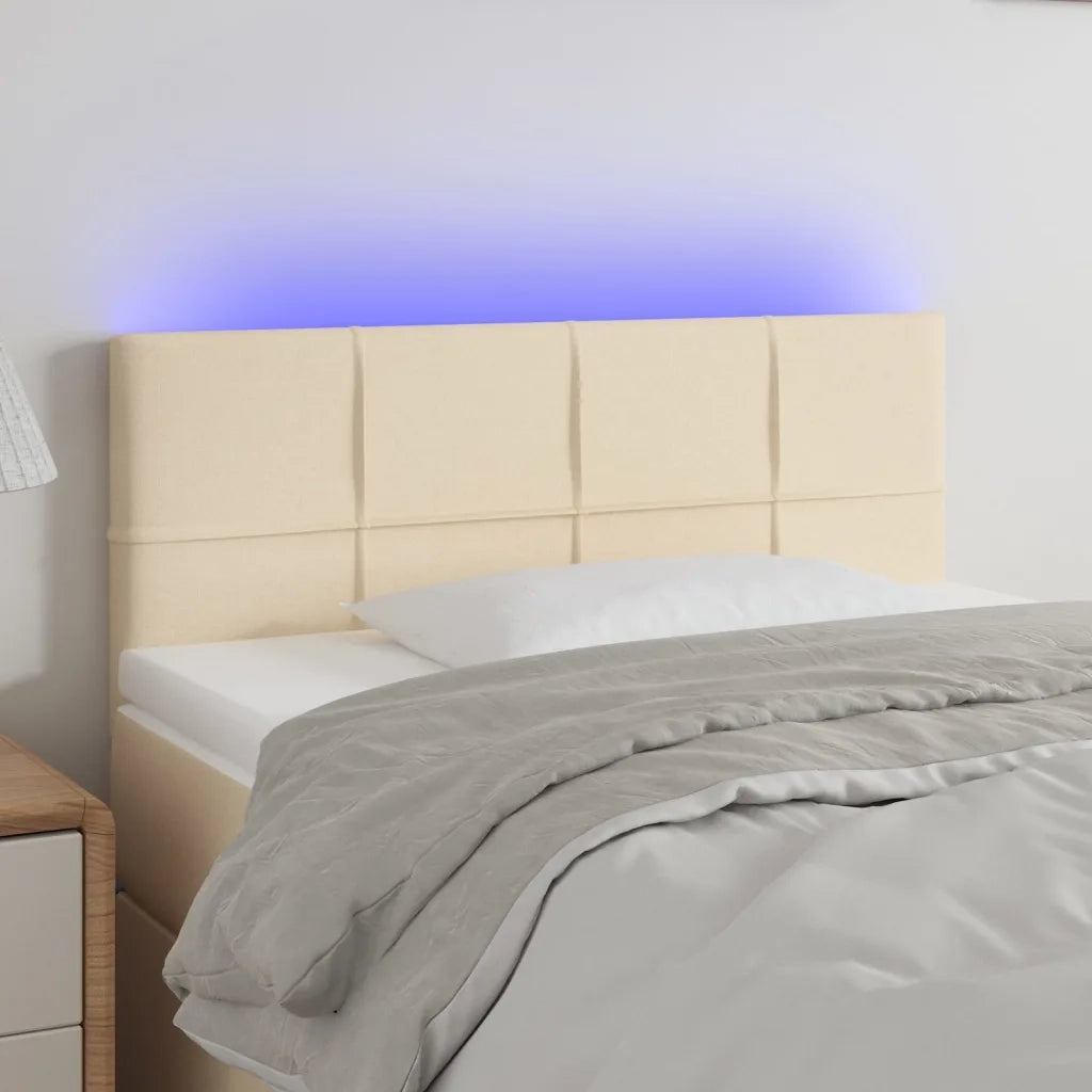 Testiera | Testata a LED Crema 90x5x78/88 cm in Tessuto