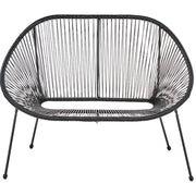 Panca giardino acciaio Rattan nero 114 cm rotonda Soggiorno moderno spaghetti da esterno