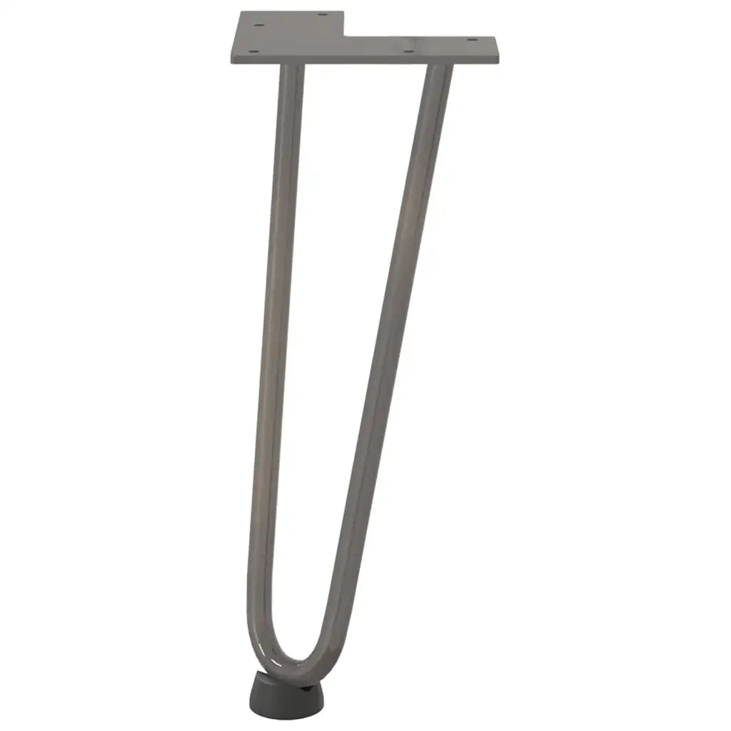 Gambe a forcina per tavolino 4 pz in acciaio naturale 30 cm in acciaio massiccio 4012419