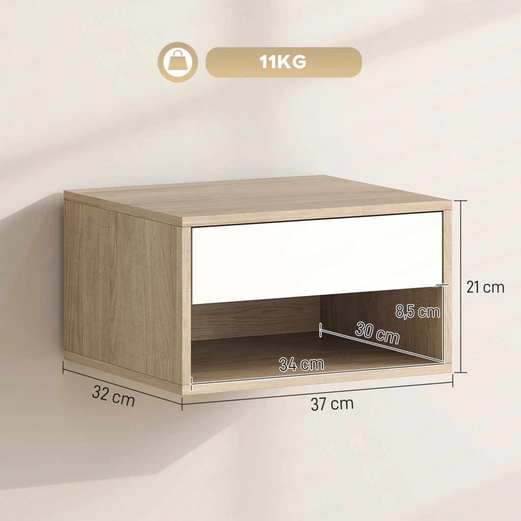Comodini a muro ¨C Zephmum ¨C Legno naturale 37x32x21 cm