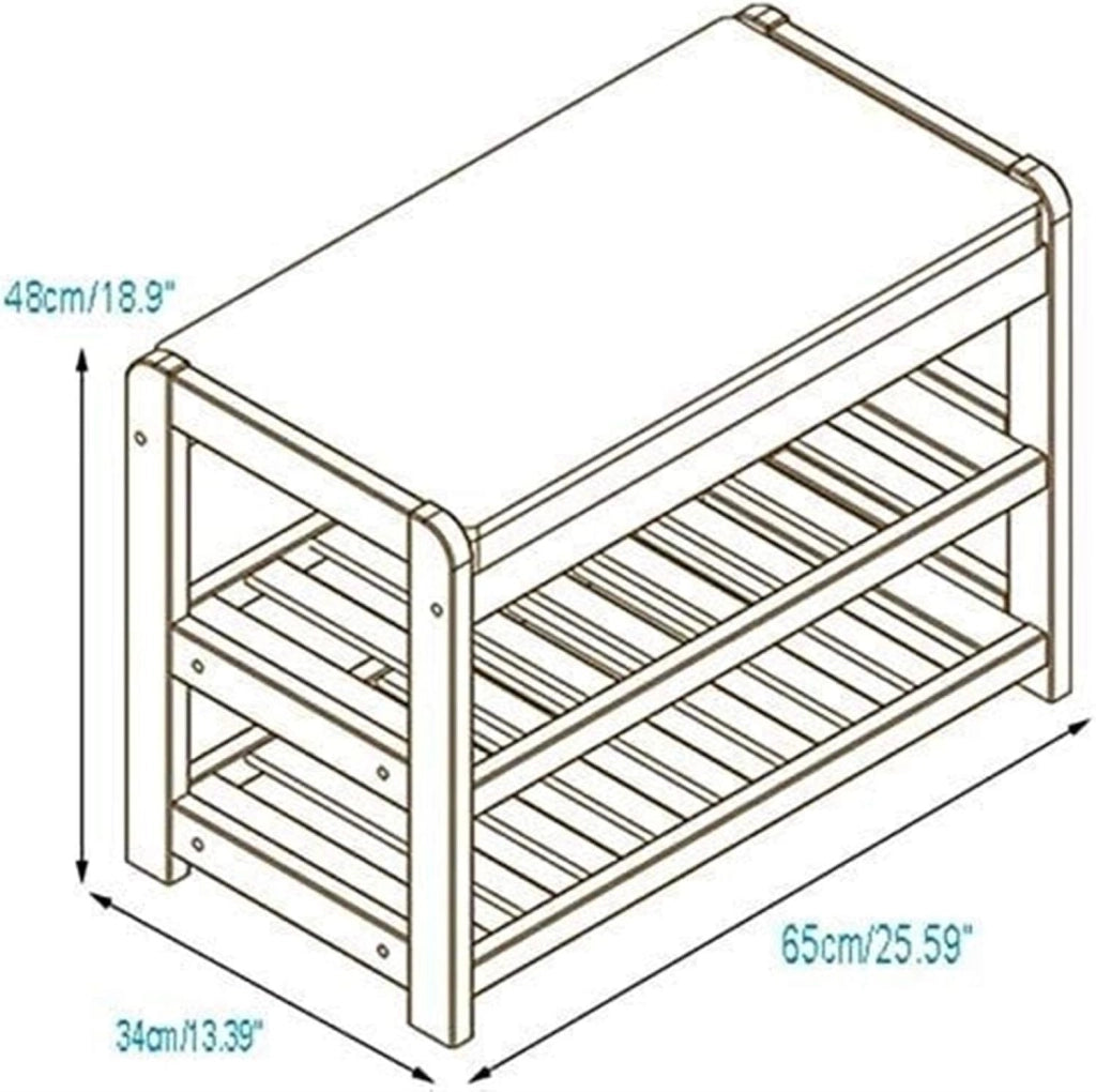 scarpiera Scarpiera per la casa Scarpiera Scarpiera Scarpiera in Legno Scarpiera a 2 Livelli con Cuscino del Sedile Camera da Letto Soggiorno Corridoio Scatola da Scarpe (Size : Medium)