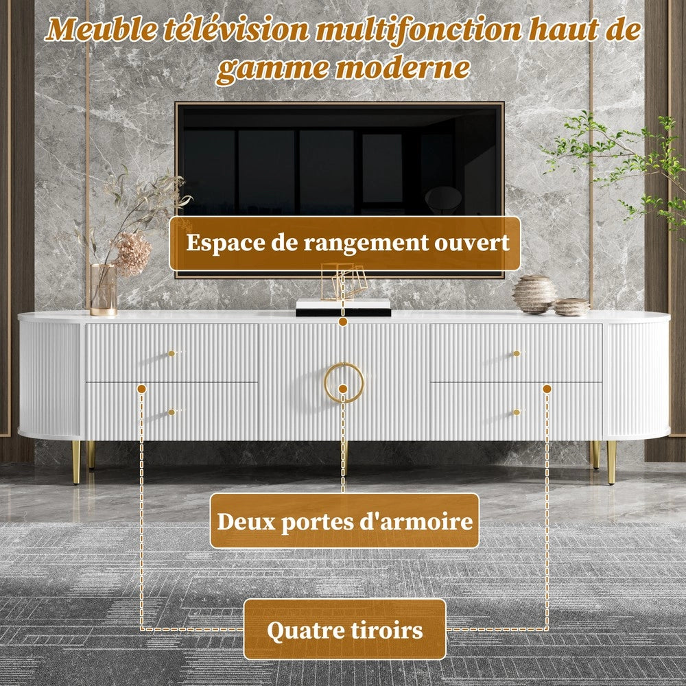 Mobile TV Lowboard ¨C MINIMAL ¨C MDF, Alluminio, Soggiorno