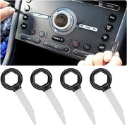 Serratura autoradio in acciaio inossidabile con guaina in gomma - audio desblocca strumento - 4 pezzi - nero.