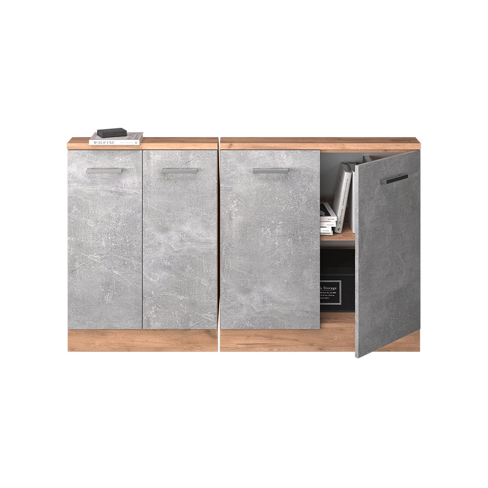 Set di mobili sottotetto Rion Calcestruzzo/Rovere dorato Set di 2 Vicco