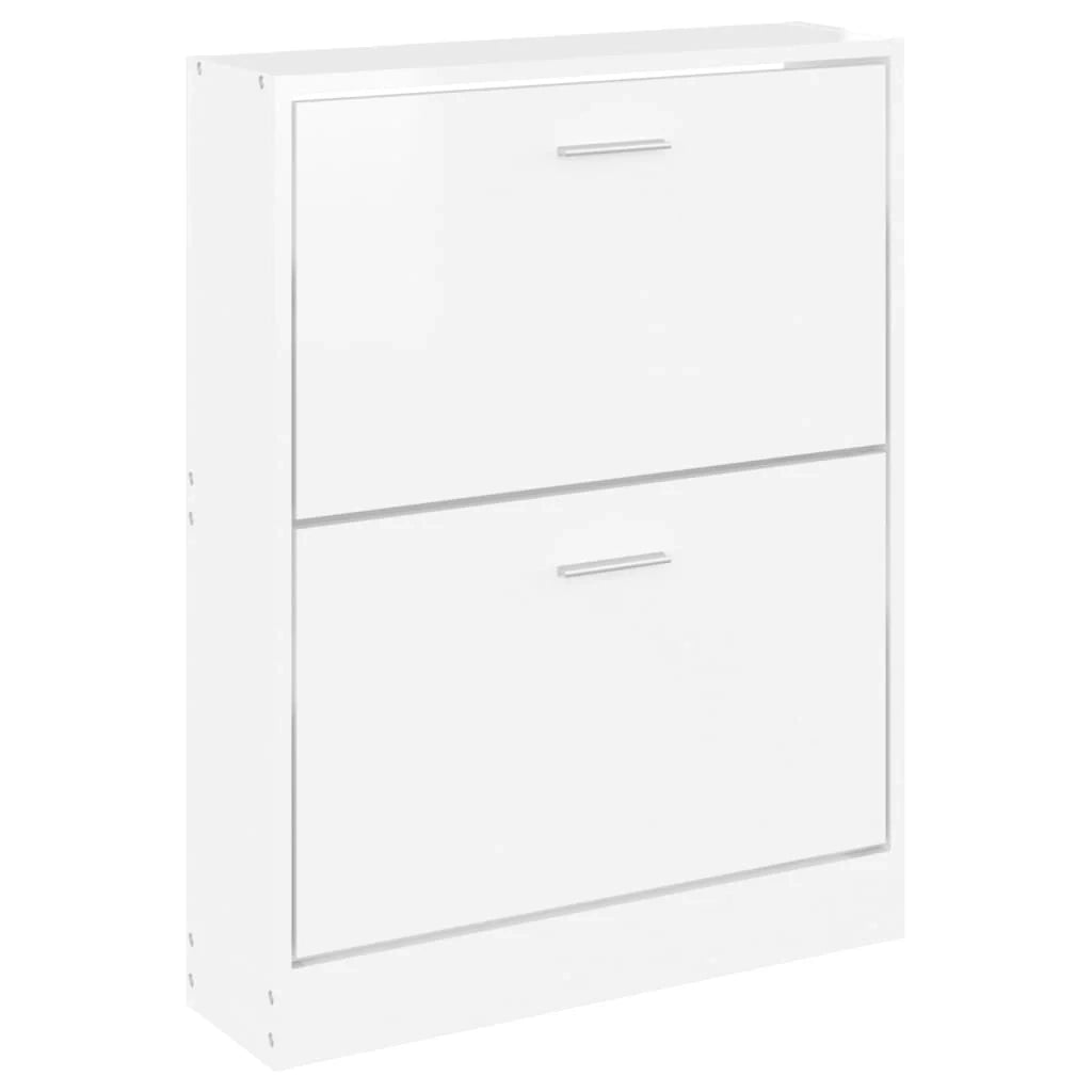 Scarpiera mobile contenitore per scarpe mobile per ingresso/corridoio/soggiorno finitura lucida 59 x 17 x 81 cm legno ingegnerizzato bianco 02_0021308