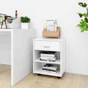 Mobiletto con Ruote Bianco 46x36x59 cm in Legno Multistrato 808467