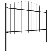 Recinzione da Giardino | Recinzione da cortile Woerden con Punta a Lancia in Acciaio 170x150 cm Nero