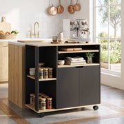 CARRELLO DA CUCINA Con ruote 80x40x82 cm Nero