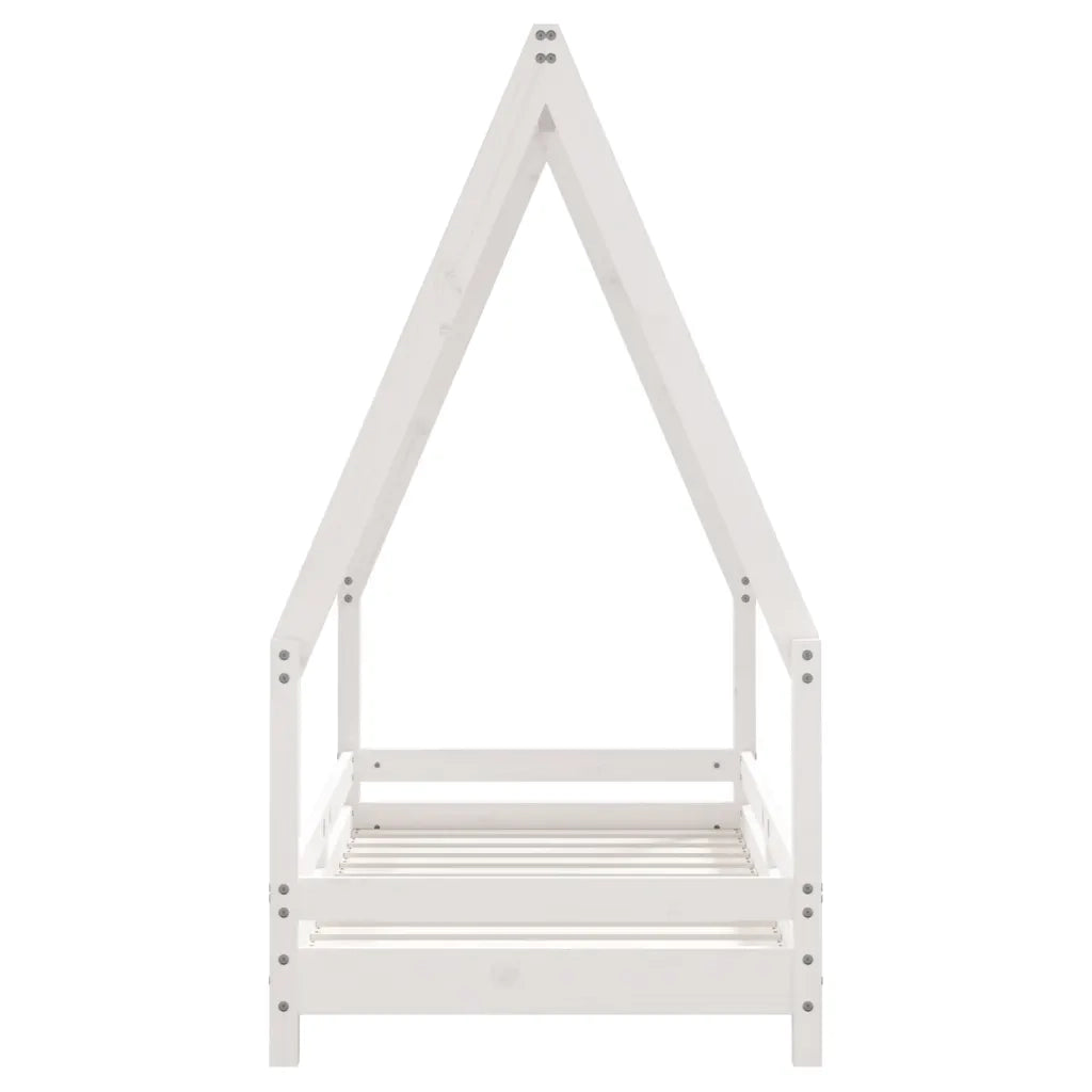 Giroletto per Bambini Bianco 70x140cm in Legno Massello di Pino