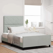 Letto a molle con testiera Grigio chiaro 120 x 200 cm Velluto 3344999