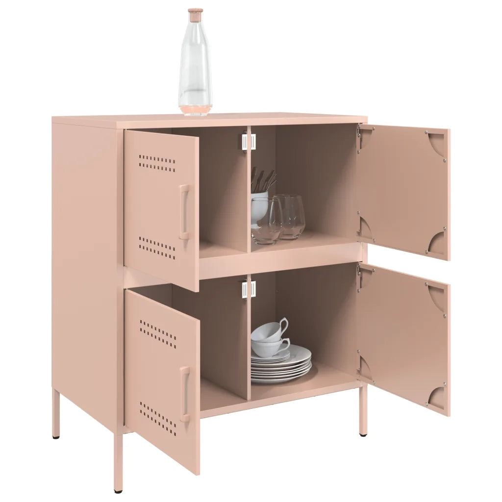 Credenza | Madia | Buffet da pranzo | Armadio da pranzo Rosa 68x39x79 cm in Acciaio