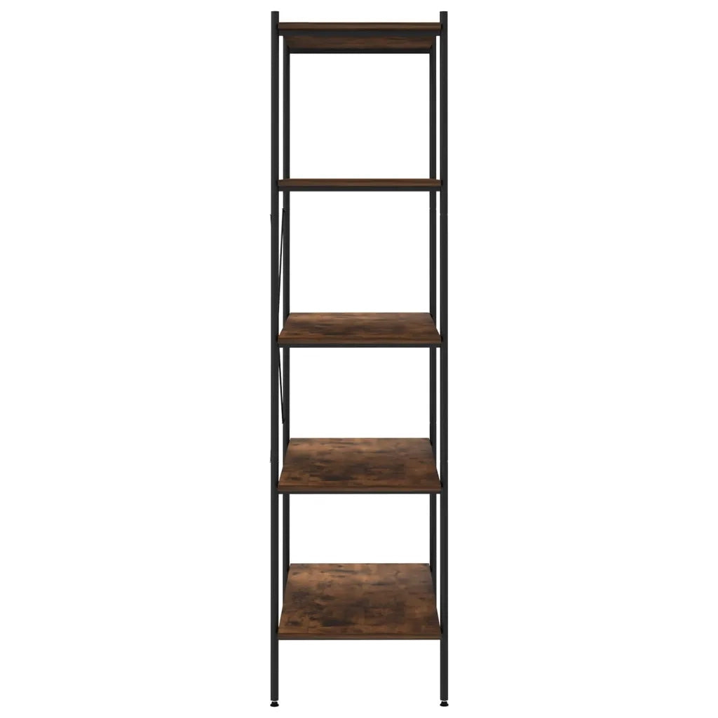 Scaffale con 5 Mensole Nero e Naturale 80x40x163 cm 336349