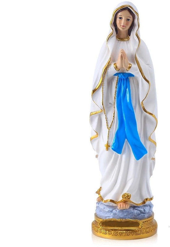 Statua di Maria 22cm, dono religioso Statua della Madonna, statua di cera di Maria per decorazione religiosa e uso interno