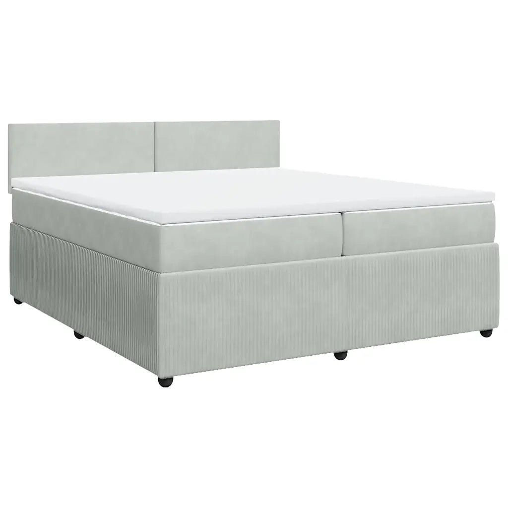Giroletto a Molle con Materasso Grigio Chiaro 200x200cm Velluto 3290124