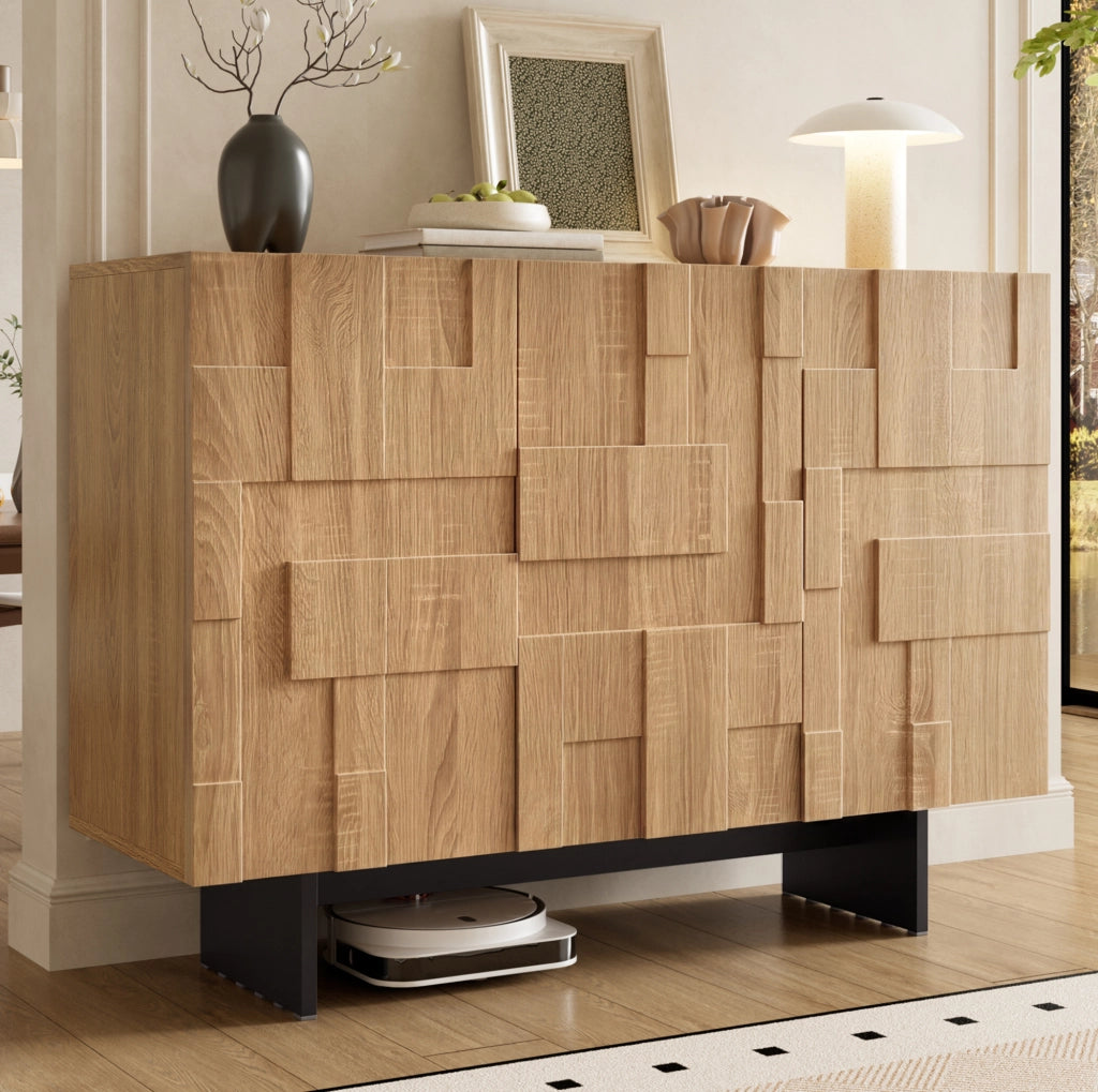Credenza francese moderna con frontale geometrico e 3 ante