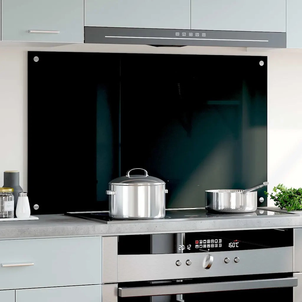 Paraschizzi per Cucina Nero 100x60 cm in Vetro Temperato CFW8324160