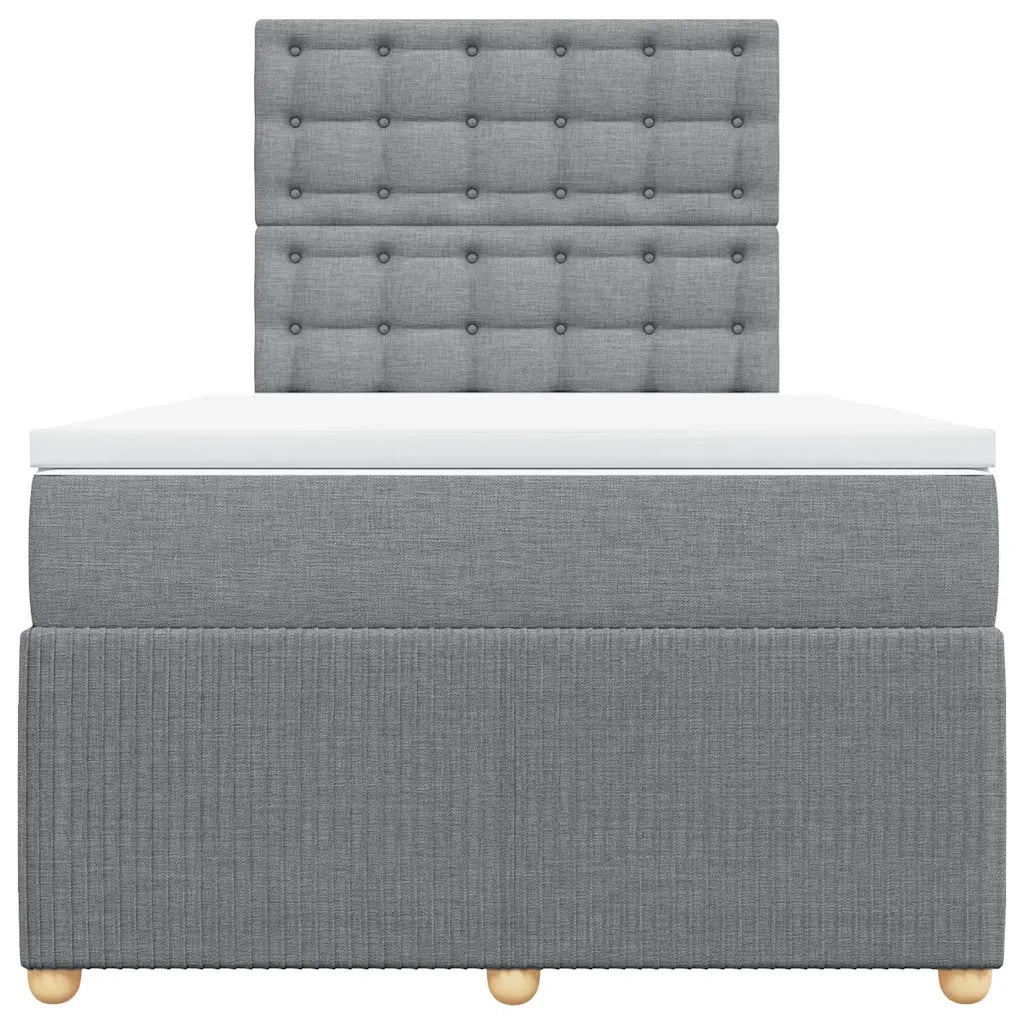 Giroletto a Molle con Materasso Grigio Chiaro 120x200cm Tessuto 3292037