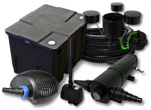 Set filtro per 12000l Chiarificatore 18W Pompa CTF ECO 40W Tubo 25m Skimmer CSP250 Fontana