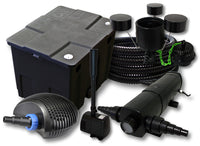Set filtro per 12000l Chiarificatore 18W Pompa CTF ECO 40W Tubo 25m Skimmer CSP250 Fontana
