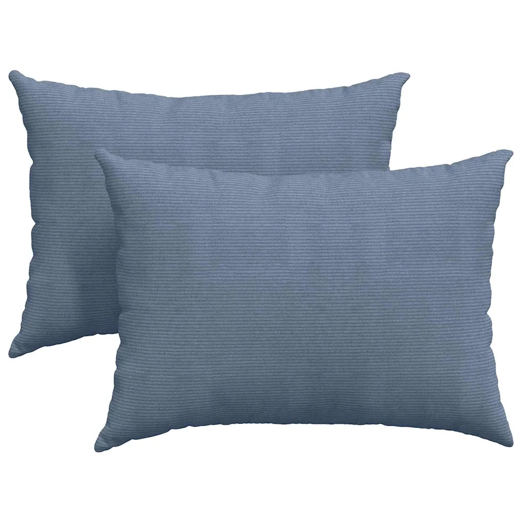 Cuscini da Divano 2 pcs Blu 70 x 50 cm Tessuto in Cords