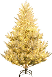 Albero Artificiale Preilluminato 180 cm, Albero di Natale Innevato con 340 Luci LED, 13 Modalità, Timer, Luminosità Regolabile e 762 Rami, Decorazioni per Casa e Ufficio (180 cm)