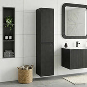 Mobiletto da Bagno a Muro Nero 33 x 34,5 x 160 cm