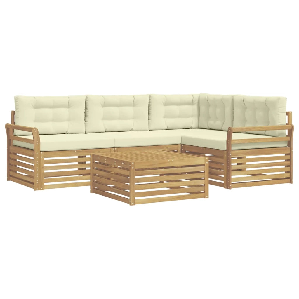 Set di divani da esterno 5 pcs Bianco e Crema 79 x 79 x 37 cm 3390445