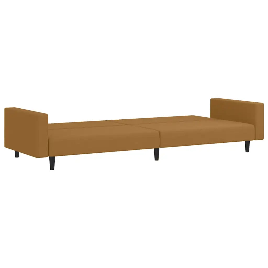 Divano letto | Sof¨¤ letto | Letto singolo a 2 Posti Marrone in Velluto