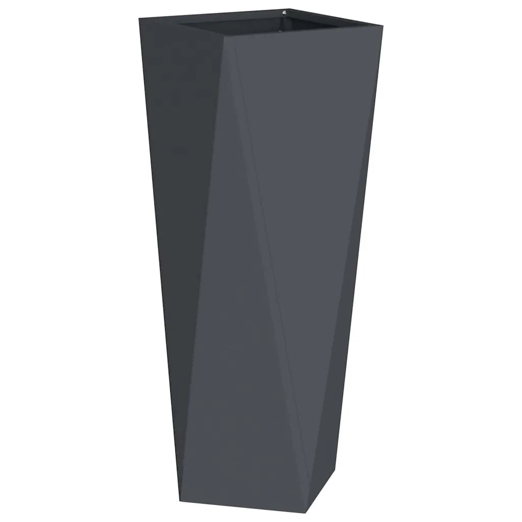 Fioriera 2 pcs Antracite 30 x 30 x 75 cm Acciaio 883771