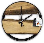 Orologio da Parete in Legno senza Suono Tintinnante, in Legno di Olivo Rustico, Cornice Moderna in Legno, Orologio da Muro in Legno Massello, Decorazione per la Camera da Pranzo