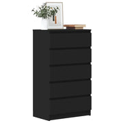 Cassettiera Nera 60x36x103 cm in Legno Multistrato