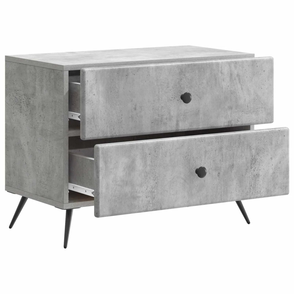 Armadio da Notte Grigio Cemento 62 x 34,5 x 47,5 cm 895468