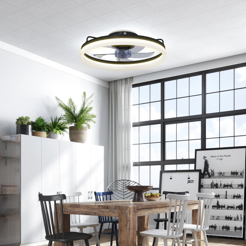 Ventilatore da Soffitto con Luce LED ¨C Xylo ¨C 40W Motore DC Reversibile Telecomando 6 Velocit¨¤ Nero