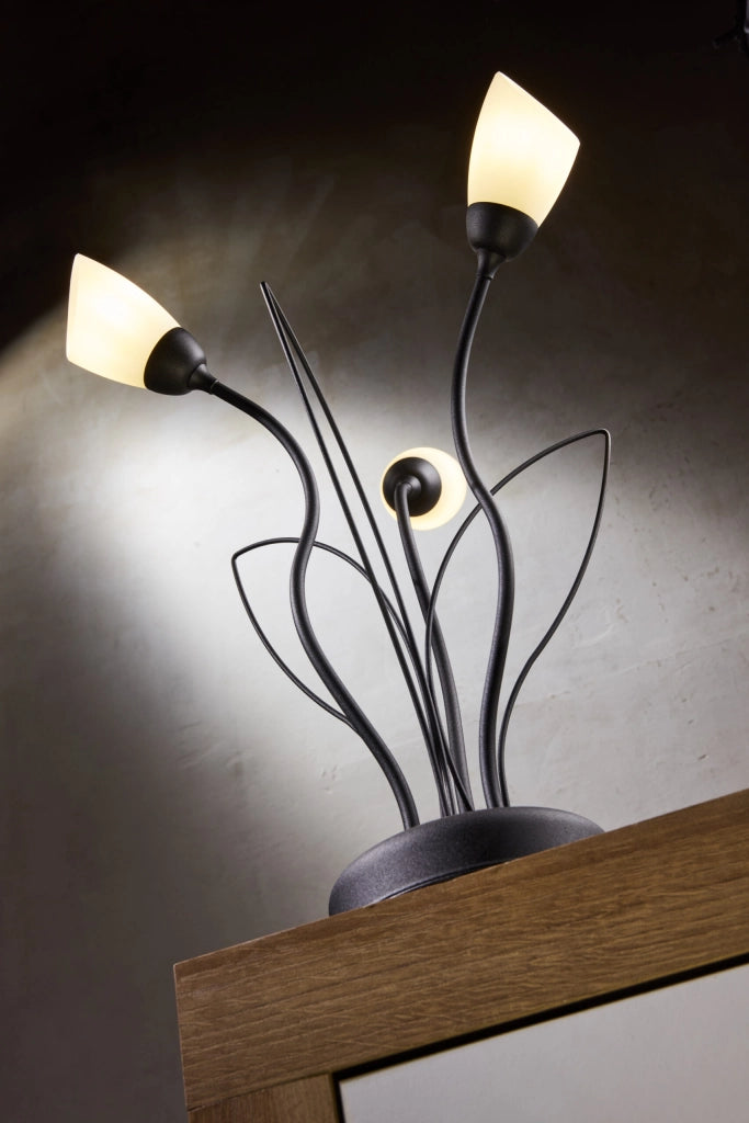 Lampada da tavolo GLORIOSA nera opaca 3xG9 14W Jupiter