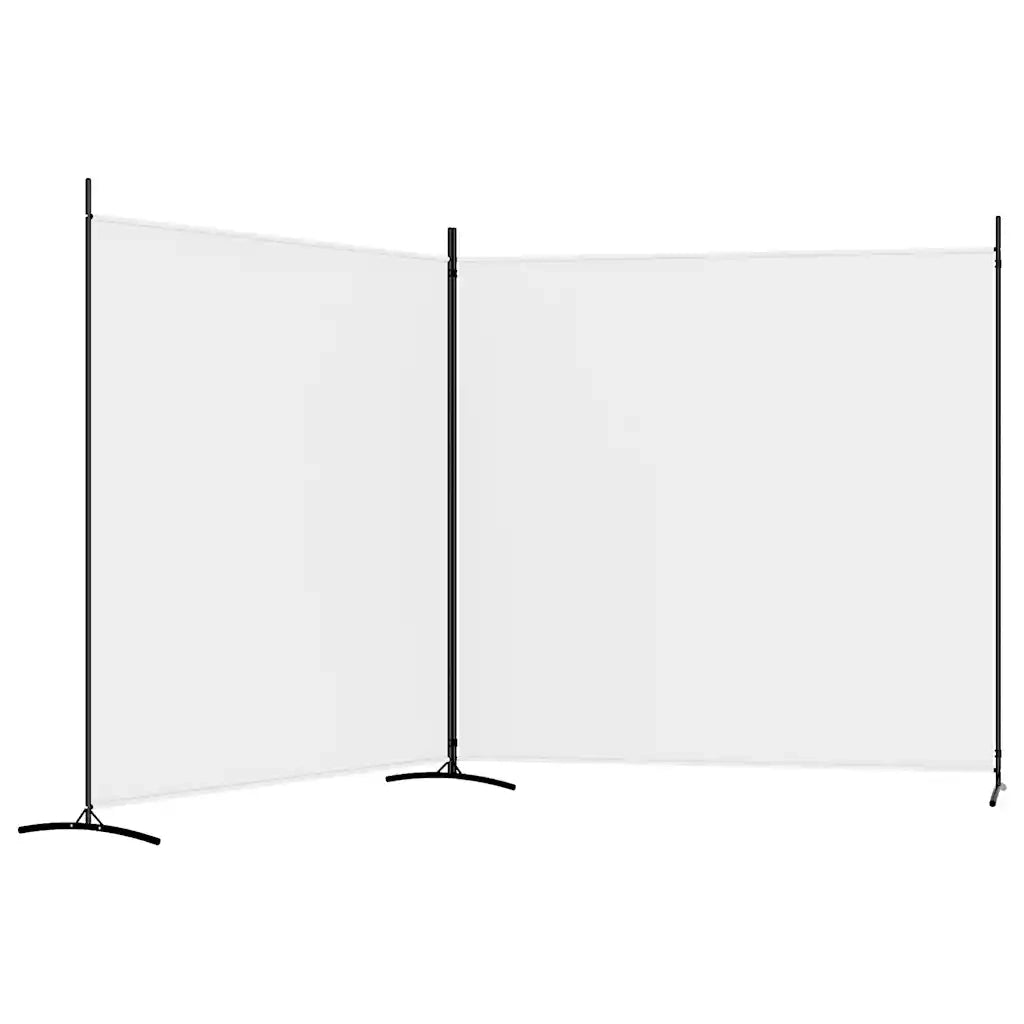 Divisorio a 2 Pannelli Bianco 348x180 cm Tessuto 350274