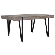 Tavolo da pranzo Piano in legno scuro Gambe a forcina in metallo Nero 150 x 90 cm Stile industriale rettangolare