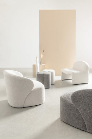 Poltrona Soggiorno 79,5x75,5x72 cm Babila in Bouclè Grigio