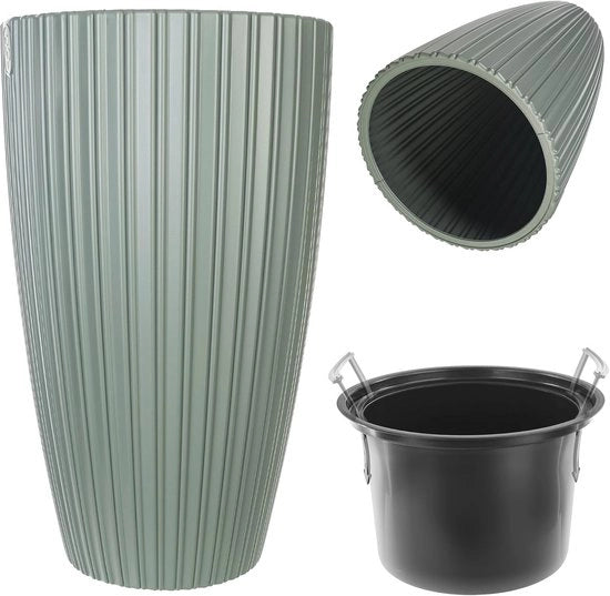 Vaso Decorativo a forma di Sfera con Base per Pianta per Interni e Esterni - Giardino Decorativo in Plastica Resistente